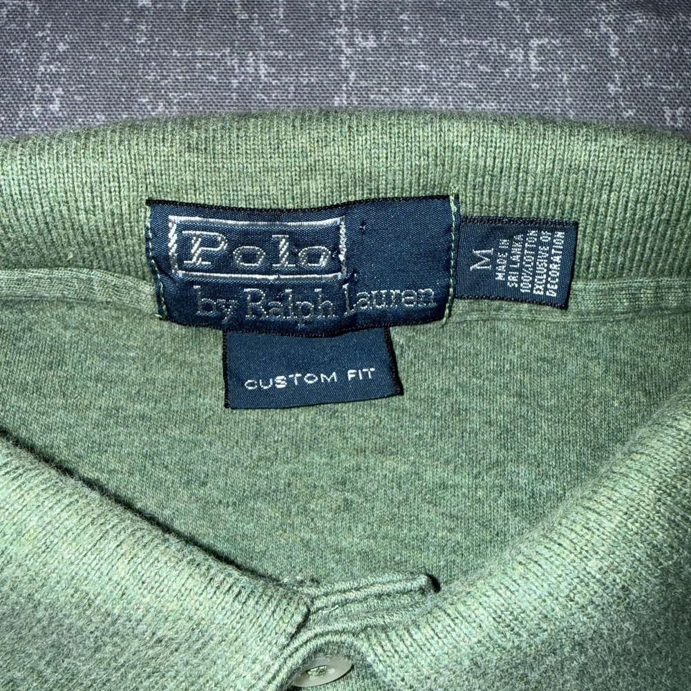 Polo By Ralph Lauren Polo Shirt Mens Medium Green Custom Fit Pony Logo Casual - Picture 5 of 9